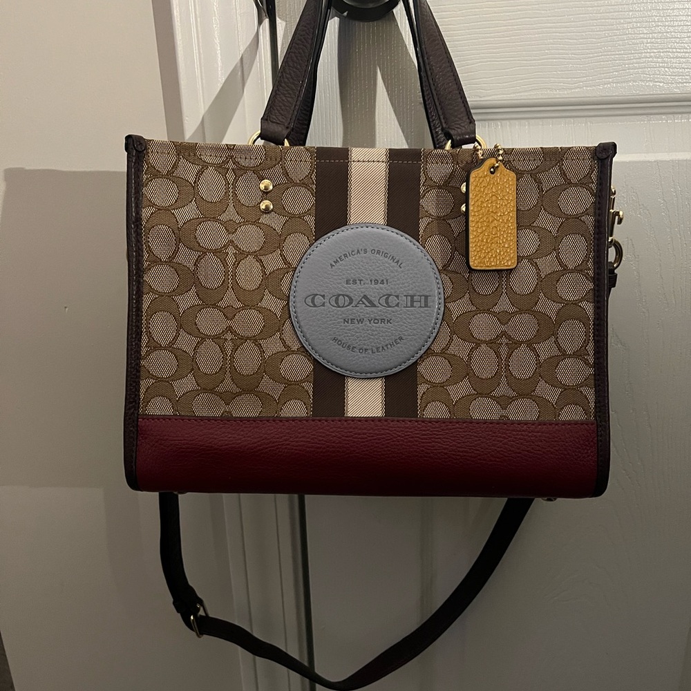 Coach Leather Dempsey Carryall In Signature Jacquard.